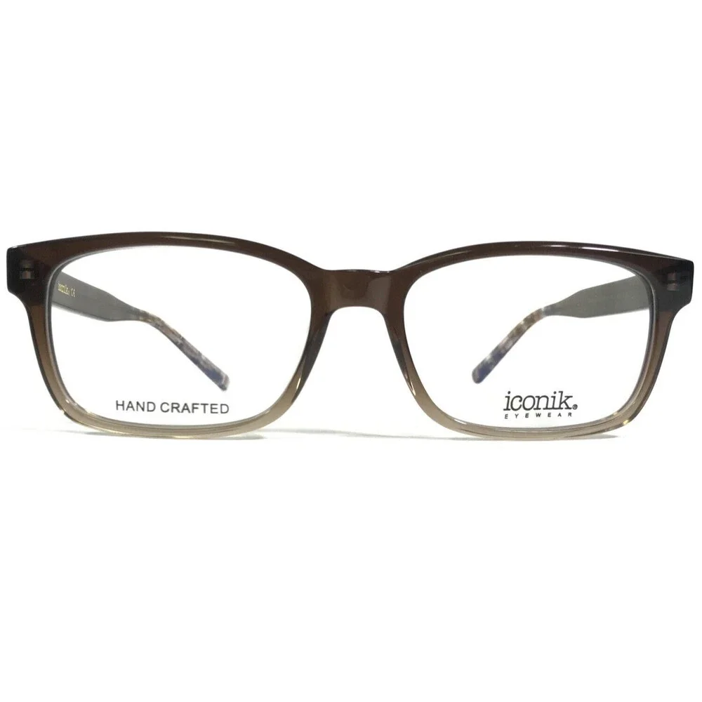 Iconik Eyeglasses Frames WILL C1 Brown Fade Rectangular Full Rim 54-18-150